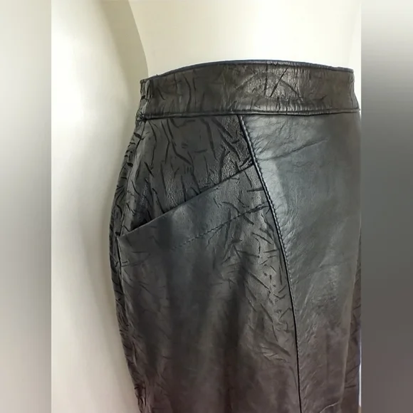 Vintage Charcoal Buttoned Midi Skirt - Picture 14 of 14